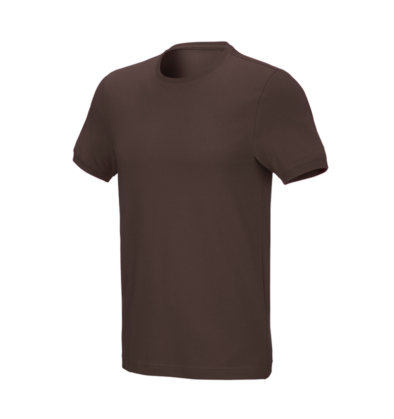 Bovenkleding: e.s. T-Shirt cotton stretch, slim fit + kastanje 2
