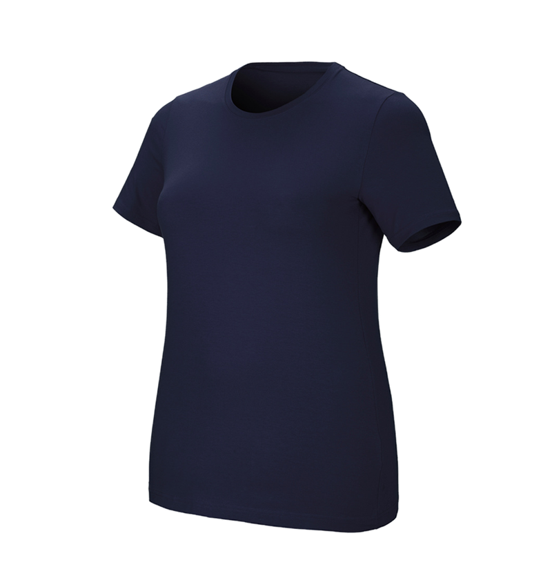 Onderwerpen: e.s. T-Shirt cotton stretch, dames, plus fit + donkerblauw 2