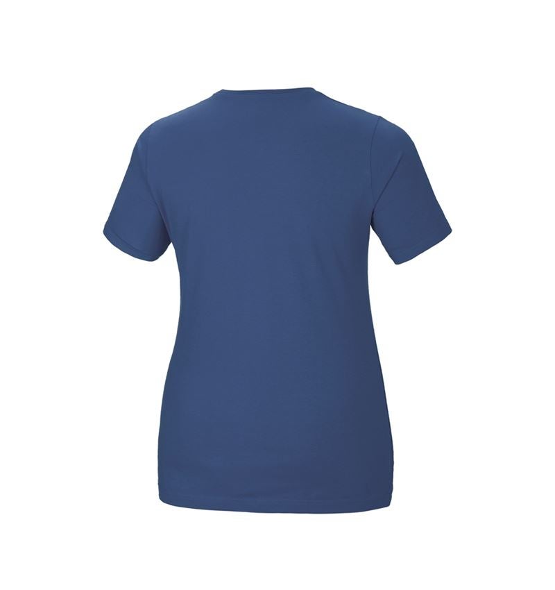 Bovenkleding: e.s. T-Shirt cotton stretch, dames, plus fit + kobalt 3