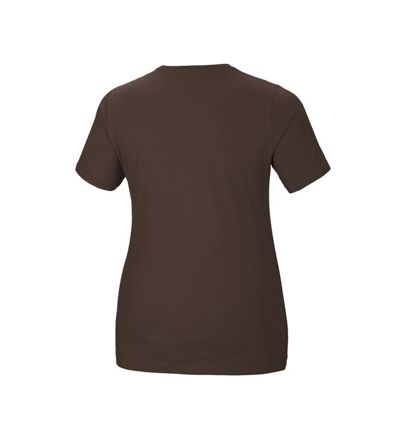 Schrijnwerkers / Meubelmakers: e.s. T-Shirt cotton stretch, dames, plus fit + kastanje 3