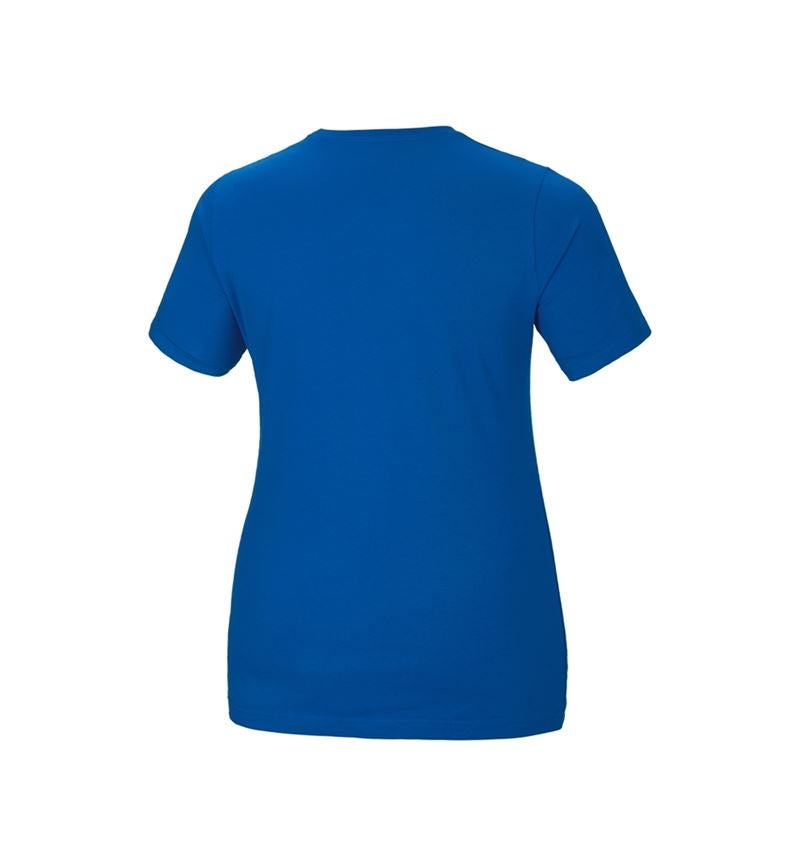 Bovenkleding: e.s. T-Shirt cotton stretch, dames, plus fit + gentiaanblauw 3