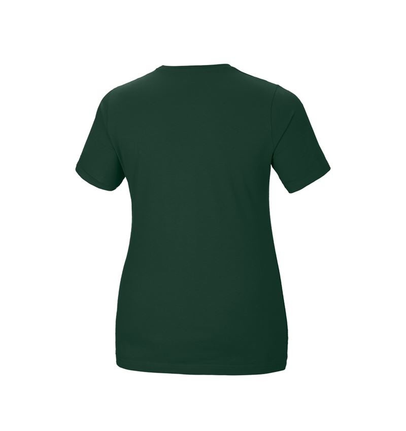 Bovenkleding: e.s. T-Shirt cotton stretch, dames, plus fit + groen 3