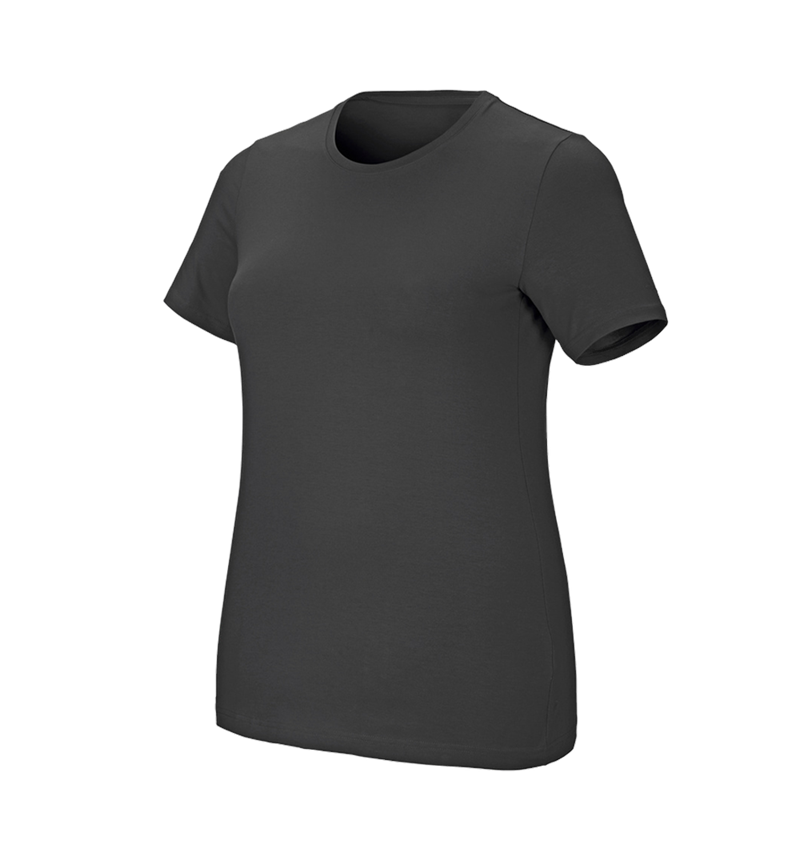 Bovenkleding: e.s. T-Shirt cotton stretch, dames, plus fit + antraciet 2