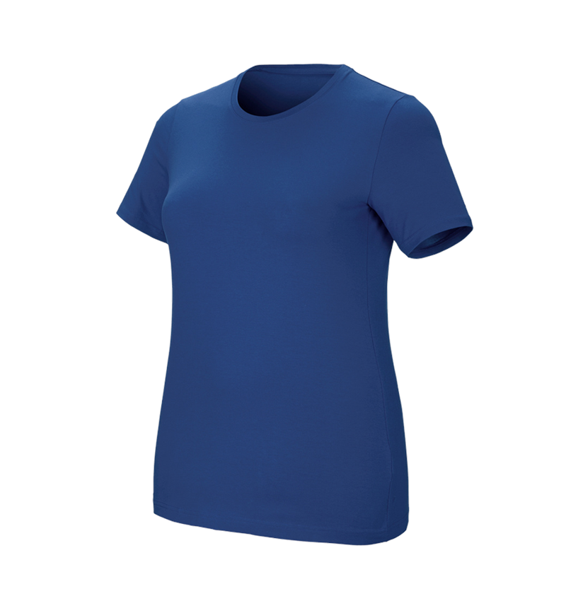 Bovenkleding: e.s. T-Shirt cotton stretch, dames, plus fit + alkalisch blauw 2