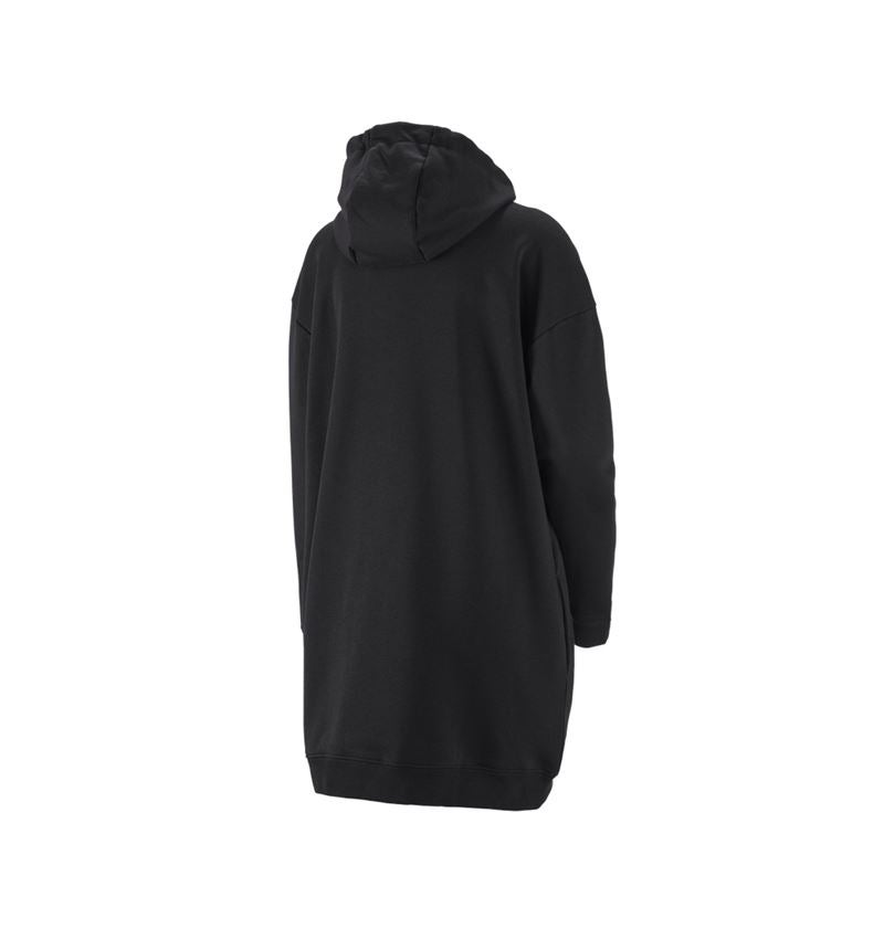 Bovenkleding: e.s. oversize hoody-sweatshirt poly cotton, dames + zwart 2