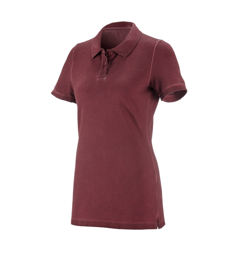 Bovenkleding: e.s. Polo-Shirt vintage cotton stretch, dames + robijn vintage