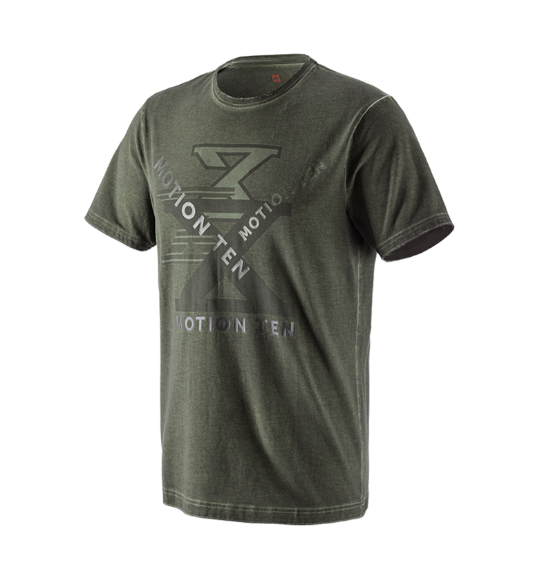 Tuin-/ Land-/ Bosbouw: T-Shirt e.s.motion ten + camouflagegroen vintage 1