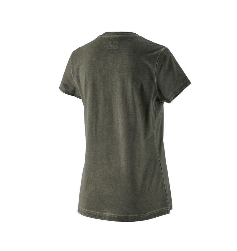 Bovenkleding: T-Shirt e.s.motion ten ostrich, dames + camouflagegroen vintage 3
