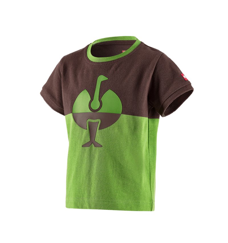 Bovenkleding: e.s. Pique-Shirt colourblock, kinderen + kastanje/zeegroen 2