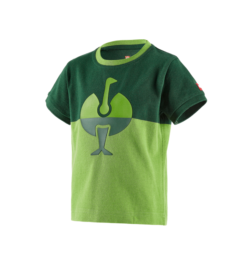 Bovenkleding: e.s. Pique-Shirt colourblock, kinderen + groen/zeegroen 2