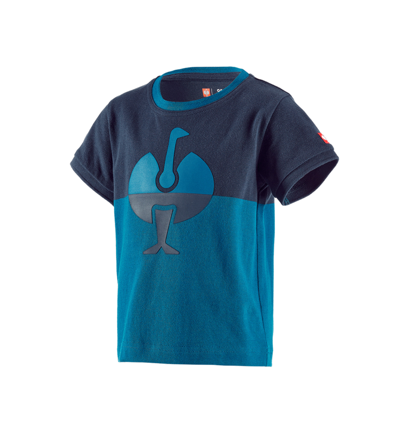 Bovenkleding: e.s. Pique-Shirt colourblock, kinderen + donkerblauw/atoll 2