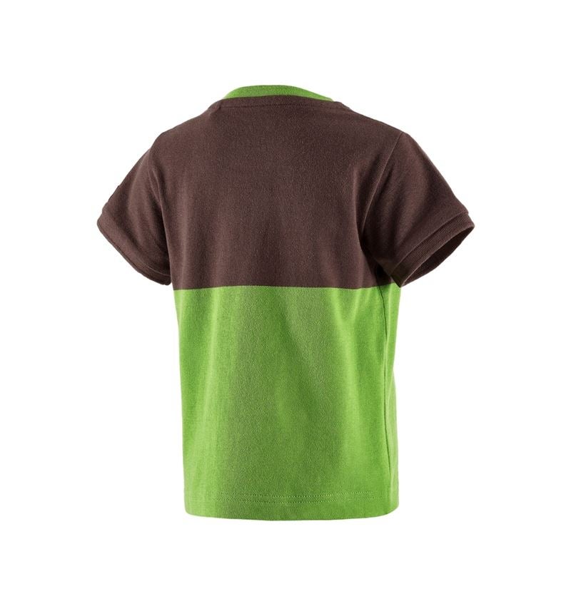 Bovenkleding: e.s. Pique-Shirt colourblock, kinderen + kastanje/zeegroen 3
