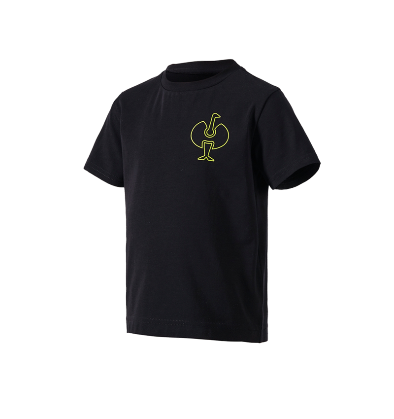 Bovenkleding: T-Shirt e.s.trail, kinderen + zwart/zuurgeel 2