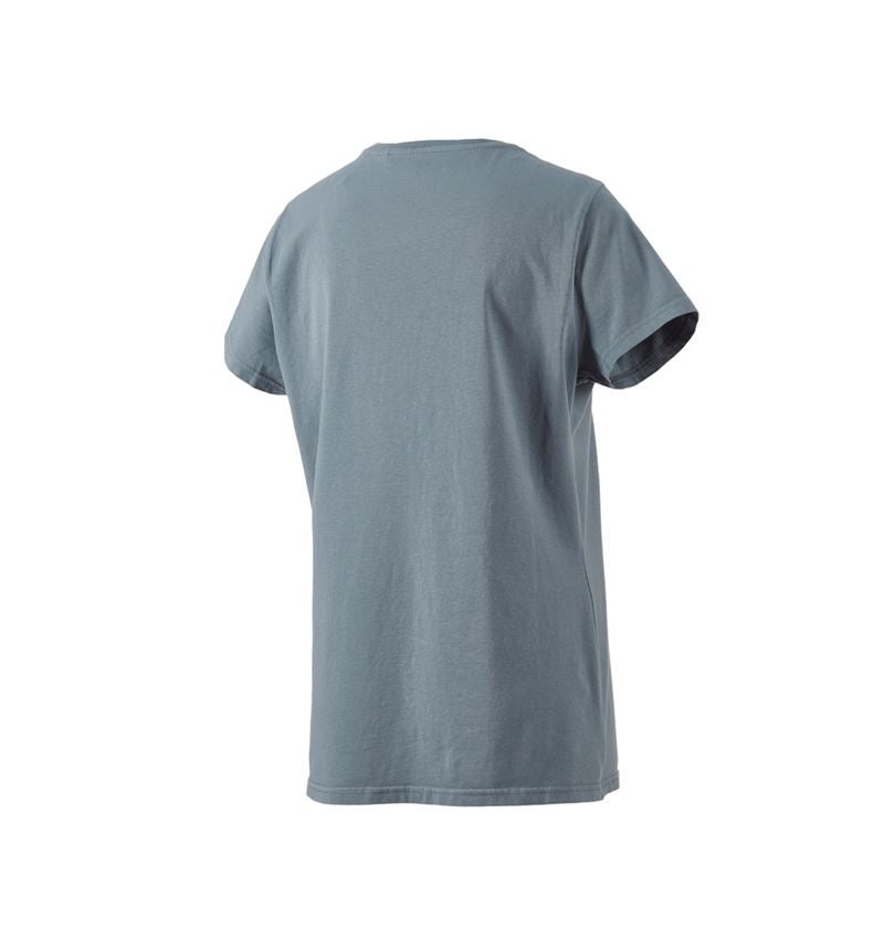 Bovenkleding: T-Shirt e.s.motion ten pure, dames + rookblauw vintage 3