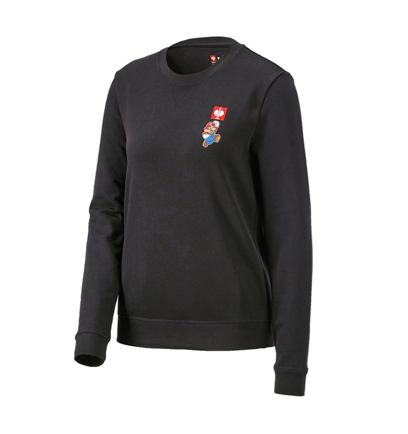 Bovenkleding: Super Mario sweatshirt, dames + zwart 1