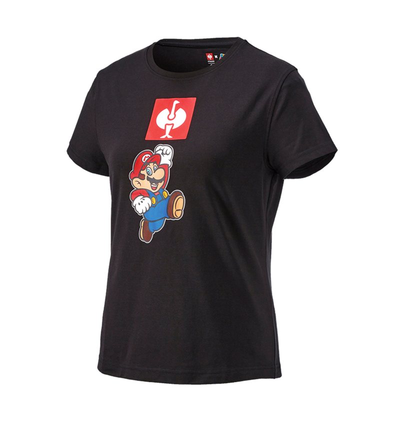 Bovenkleding: Super Mario T-Shirt, dames + zwart 2