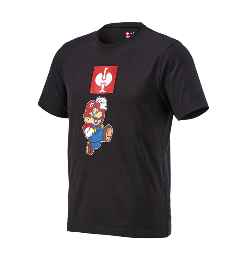 Bovenkleding: Super Mario T-shirt, heren + zwart 1