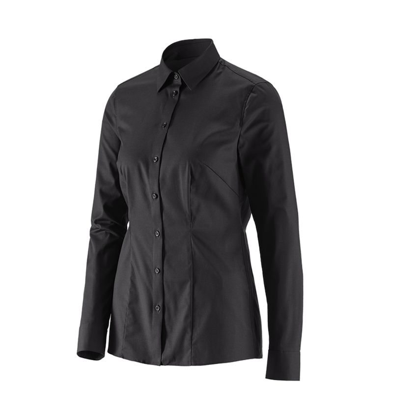 Bovenkleding: e.s. Business-blouse cotton stretch dames reg. fit + zwart 2