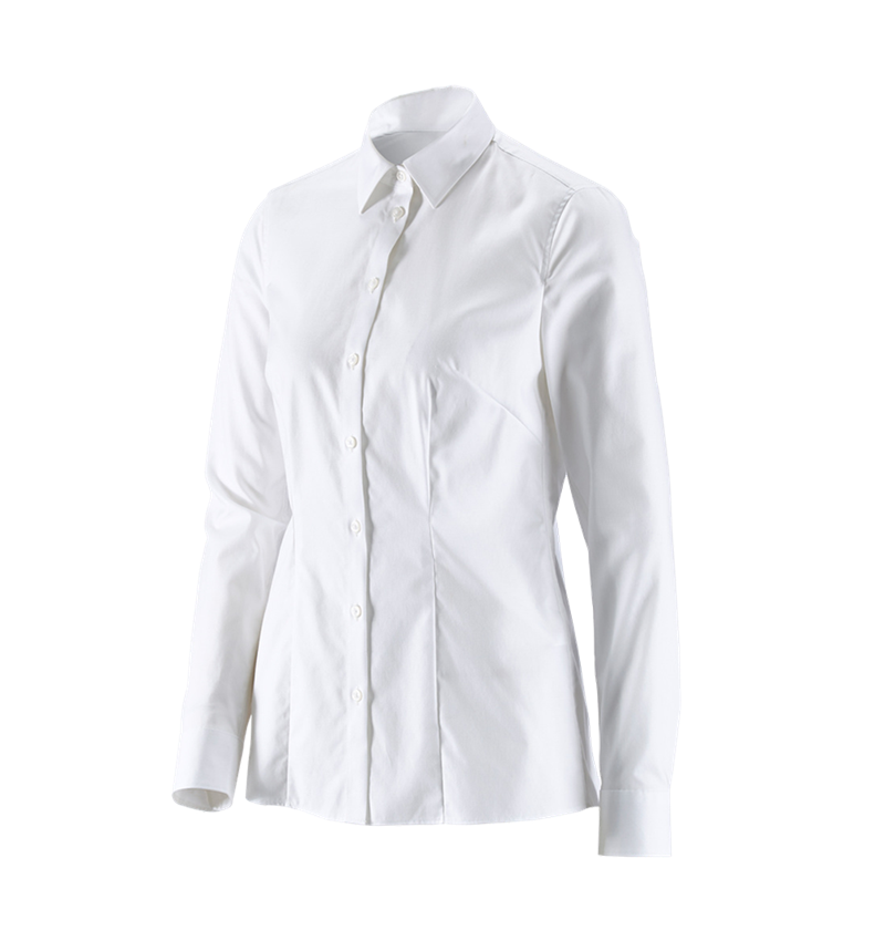 Bovenkleding: e.s. Business-blouse cotton stretch dames reg. fit + wit 2