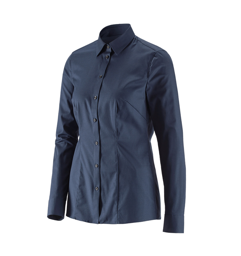 Bovenkleding: e.s. Business-blouse cotton stretch dames reg. fit + donkerblauw 2