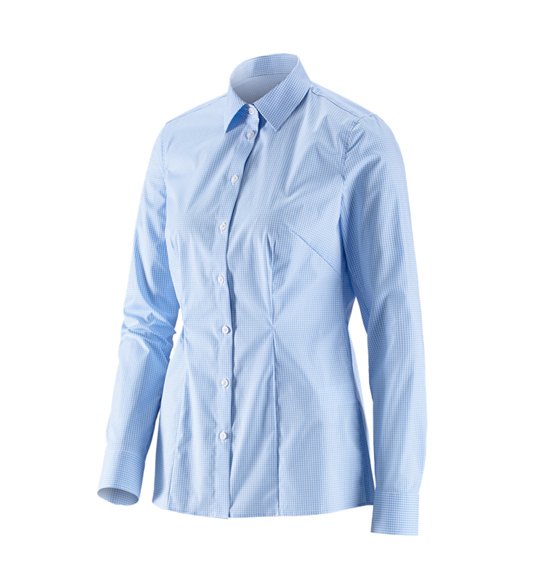 Bovenkleding: e.s. Business-blouse cotton stretch dames reg. fit + vorstblauw geruit 2