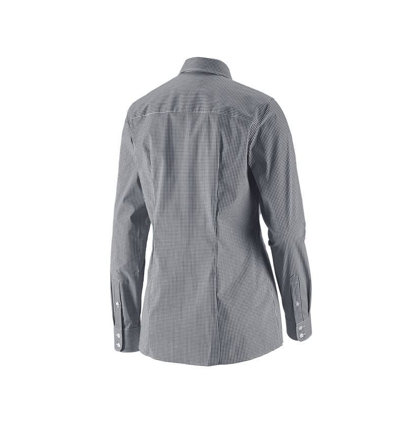 Bovenkleding: e.s. Business-blouse cotton stretch dames reg. fit + zwart geruit 1