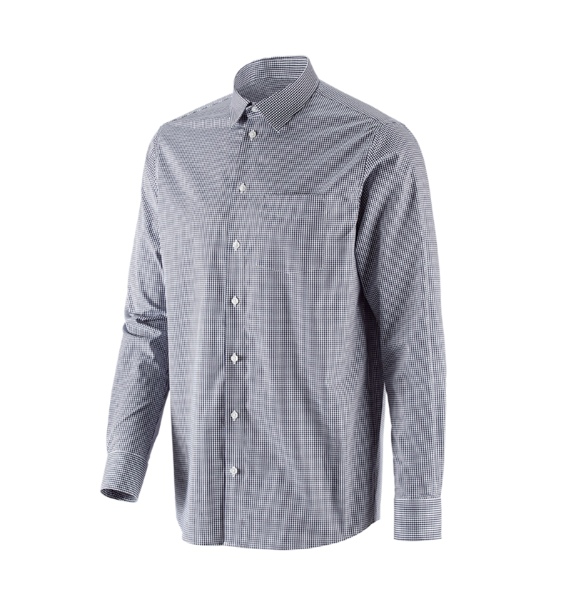 Bovenkleding: e.s. Business overhemd cotton stretch, comfort fit + donkerblauw geruit 3