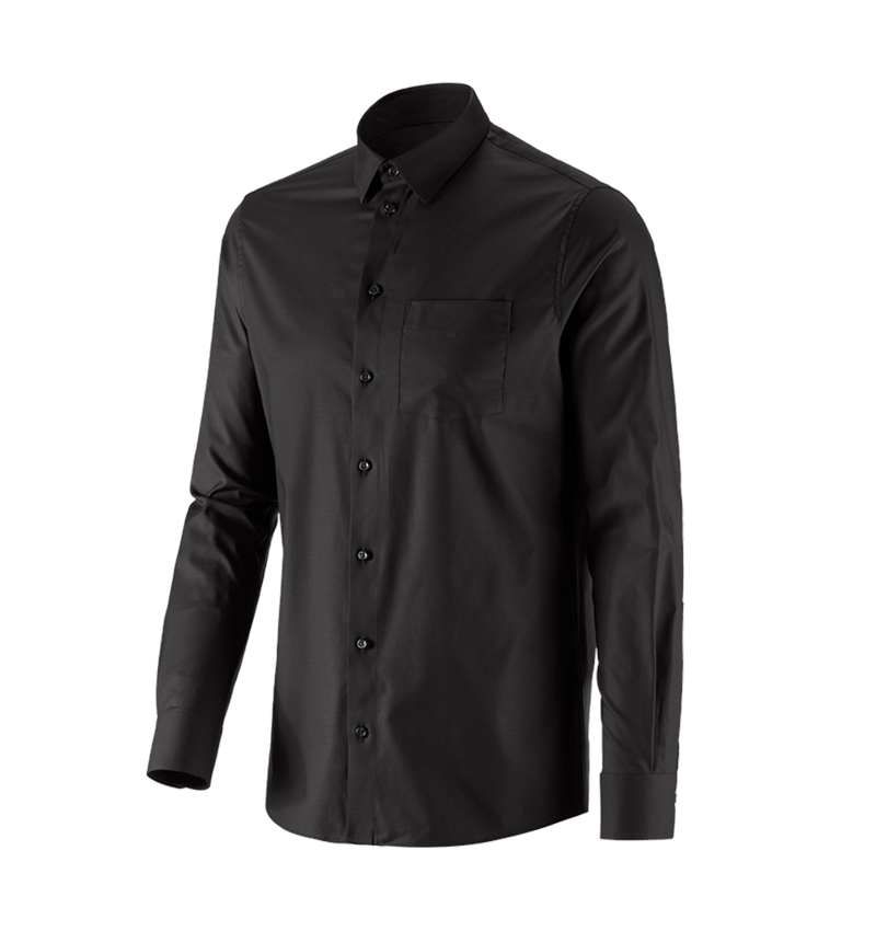 Bovenkleding: e.s. Business overhemd cotton stretch, regular fit + zwart 4