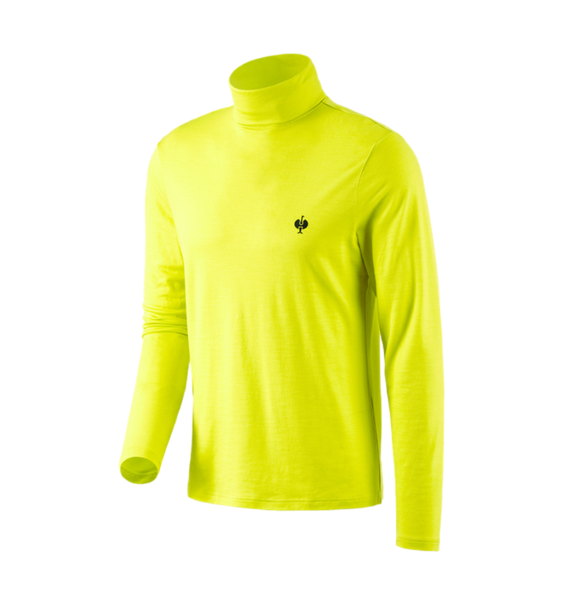 Bovenkleding: Shirt met col Merino e.s.trail + zuurgeel/zwart 3