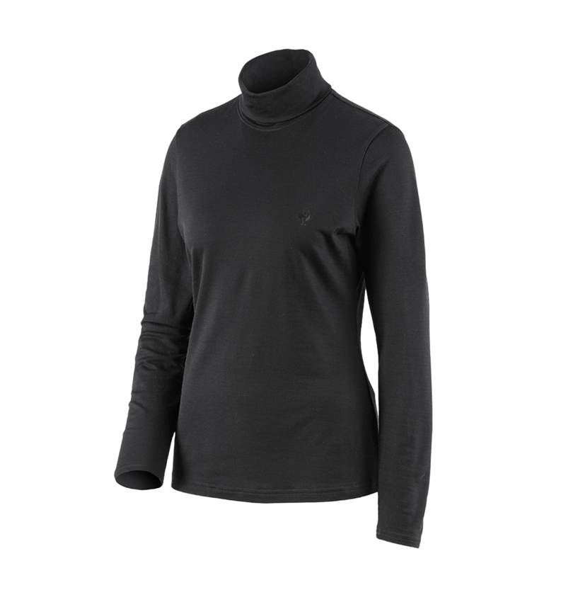 Bovenkleding: Shirt met col Merino e.s.trail, dames + zwart 3