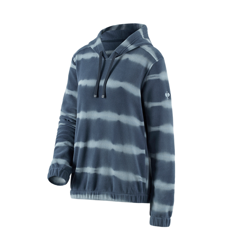 Bovenkleding: Fleece hoody tie-dye e.s.motion ten, dames + leisteenblauw/rookblauw 2