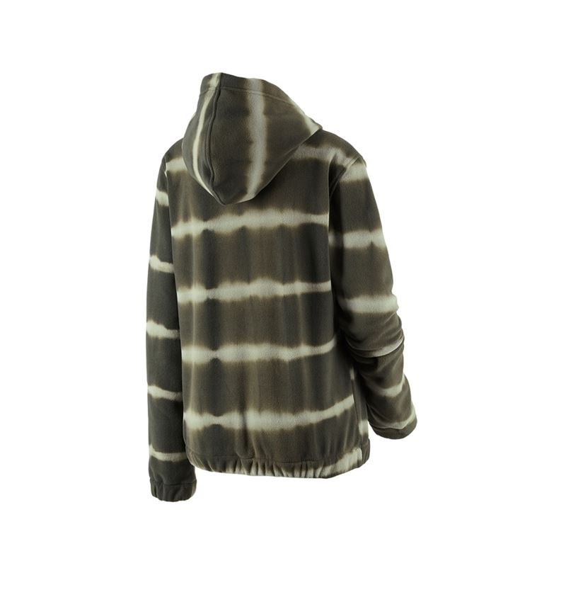 Bovenkleding: Fleece hoody tie-dye e.s.motion ten, dames + camouflagegroen/moerasgroen 4