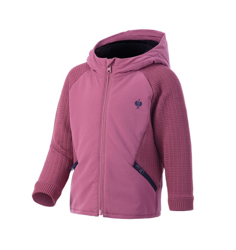 Kleding: Hybride gebreide jack met capuchon e.s.trail,kind. + tarapink/diepblauw 3