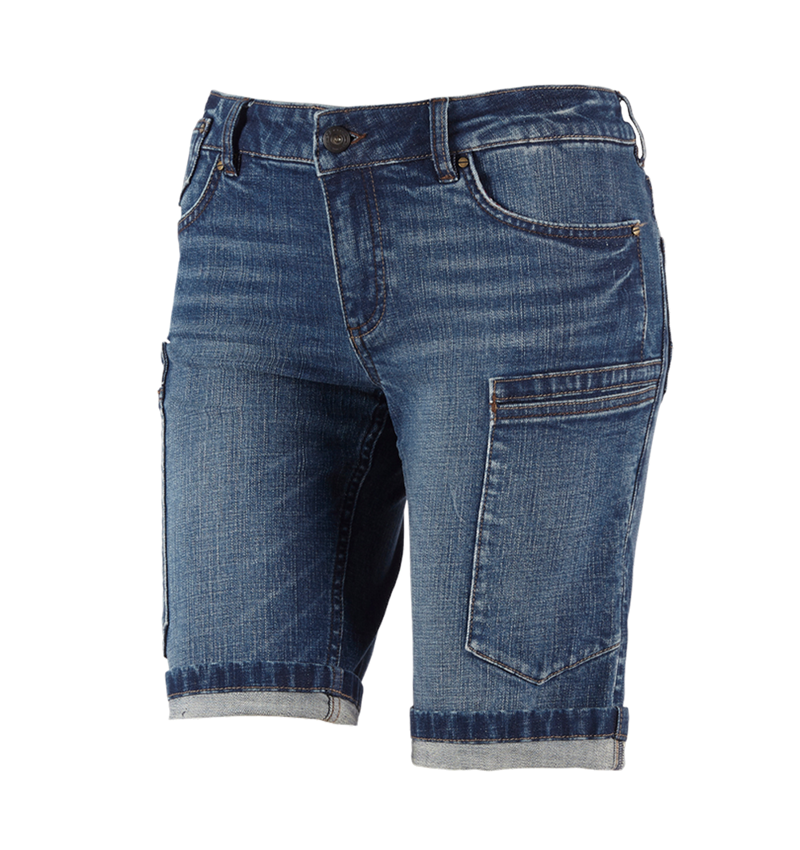 Werkbroeken: e.s. 7-pocket-jeans short, dames + stonewashed 2