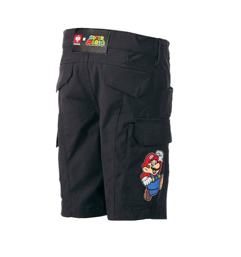 Kleding: Super Mario cargoshort, kinderen + zwart 1