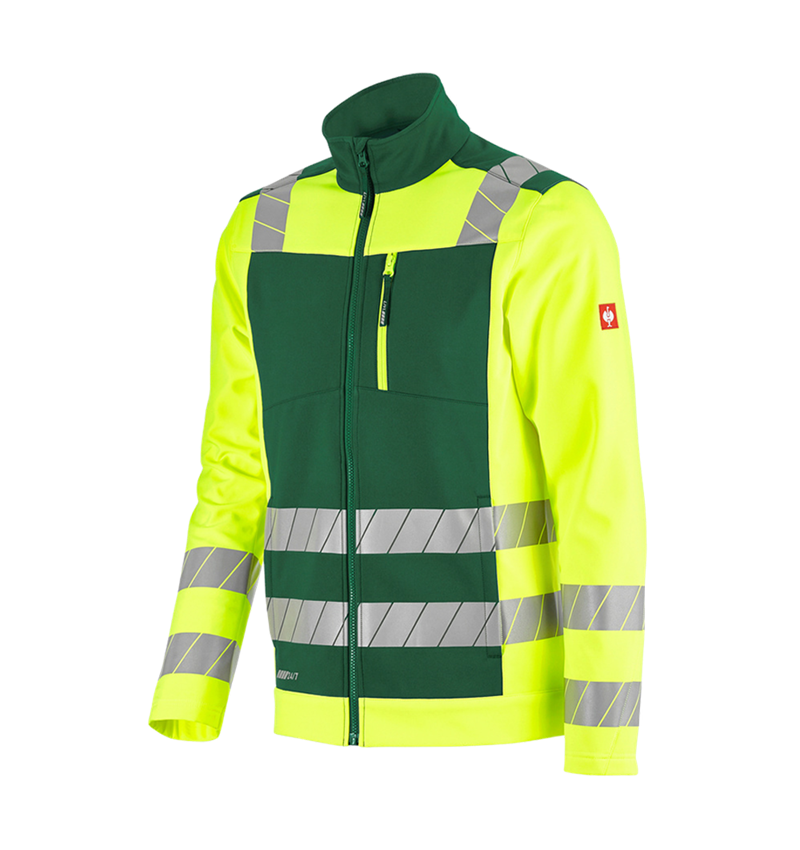 Werkjassen: Veiligheids-softshell-jack e.s.motion 24/7 + groen/signaalgeel 6