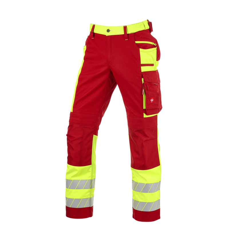 Kleding: Veiligheidswerkbroek e.s.motion 24/7 + rood/signaalgeel 5