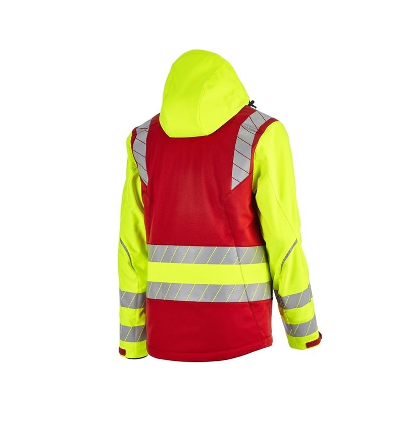 Werkjassen: Veiligheids winter-softshelljack e.s.motion 24/7 + rood/signaalgeel 5