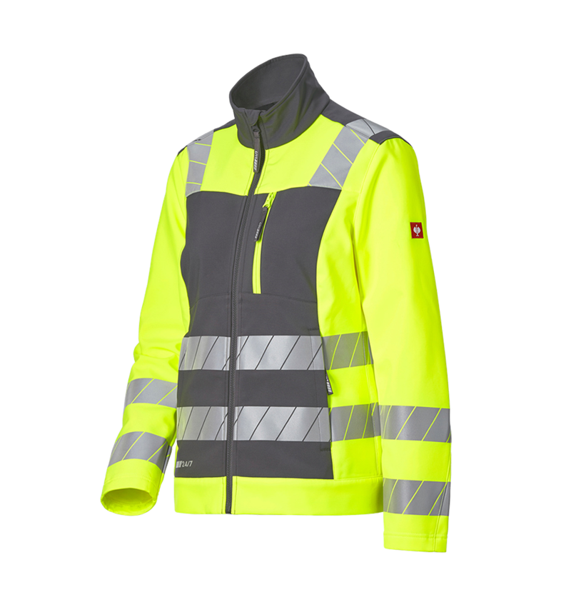 Onderwerpen: Veiligheids-softshell-jack e.s.motion 24/7, dames + antraciet/signaalgeel 5