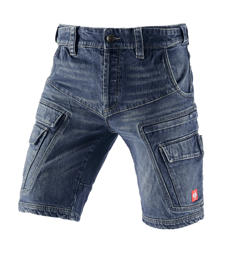 Werkbroeken: e.s. cargo worker-jeans short POWERdenim + darkwashed 2