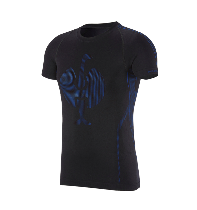 Ondergoed | Thermokleding: e.s. T-shirt seamless - warm + zwart/gentiaanblauw 1
