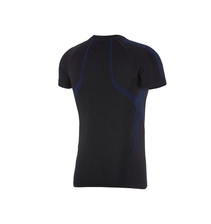 Ondergoed | Thermokleding: e.s. T-shirt seamless - warm + zwart/gentiaanblauw 2