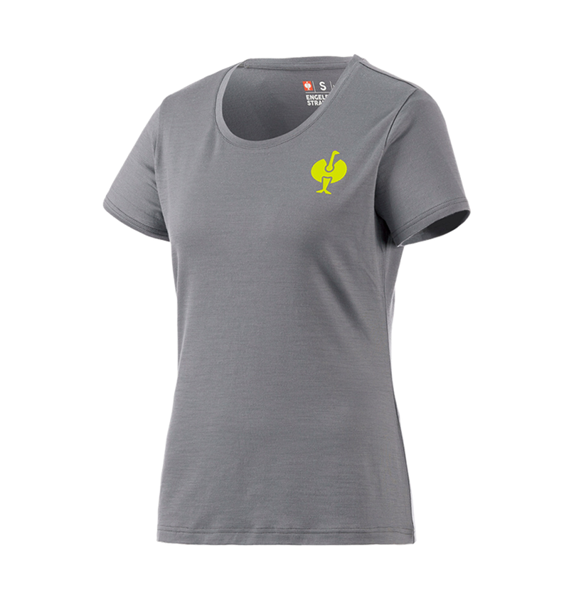 Kleding: T-Shirt Merino  e.s.trail, dames + bazaltgrijs/zuurgeel 2