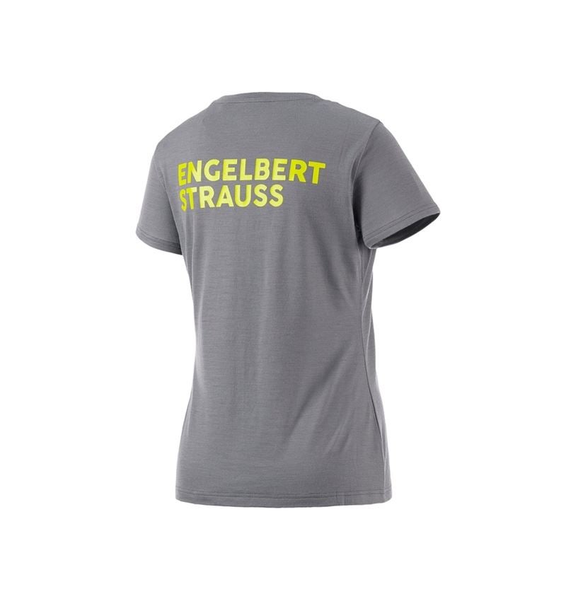 Kleding: T-Shirt Merino  e.s.trail, dames + bazaltgrijs/zuurgeel 3