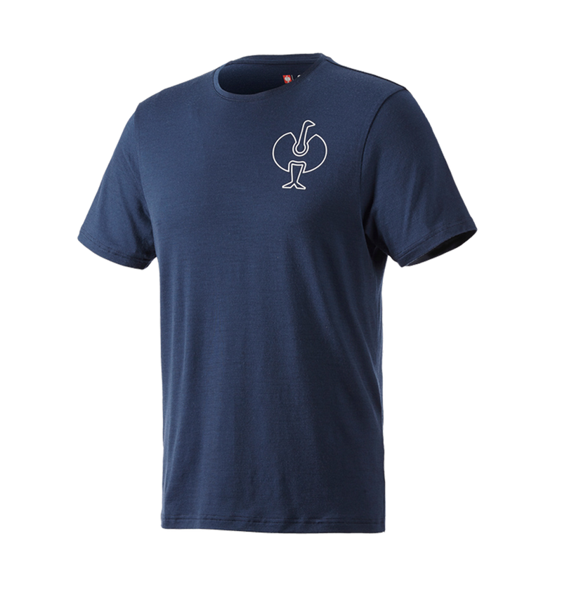 Bovenkleding: T-Shirt Merino e.s.trail + diepblauw/wit 2