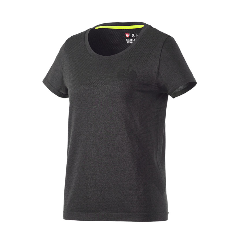 Bovenkleding: T-Shirt seamless  e.s.trail, dames + zwart melange 2