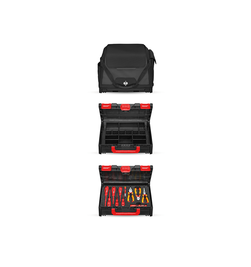 STRAUSSbox Systeem: Gereedschapsset Elektro + STRAUSSbox + zwart