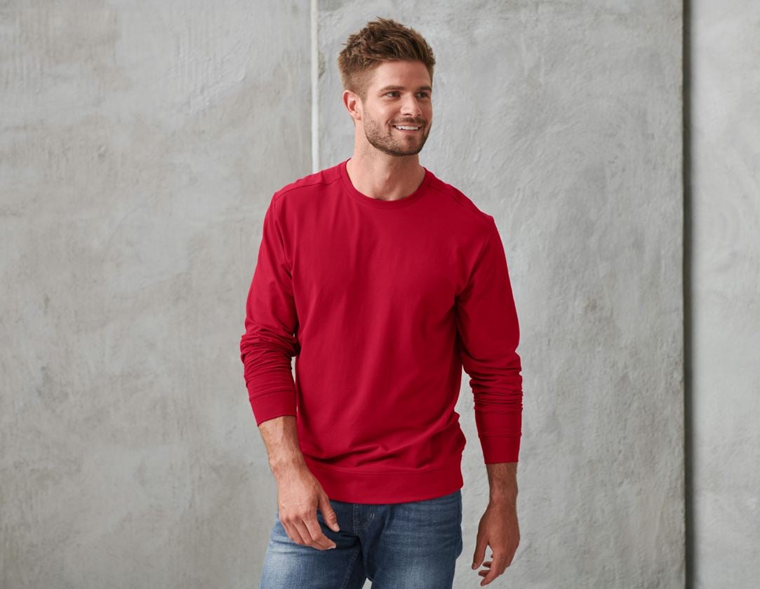 Schrijnwerkers / Meubelmakers: e.s. Longsleeve cotton stretch + vuurrood