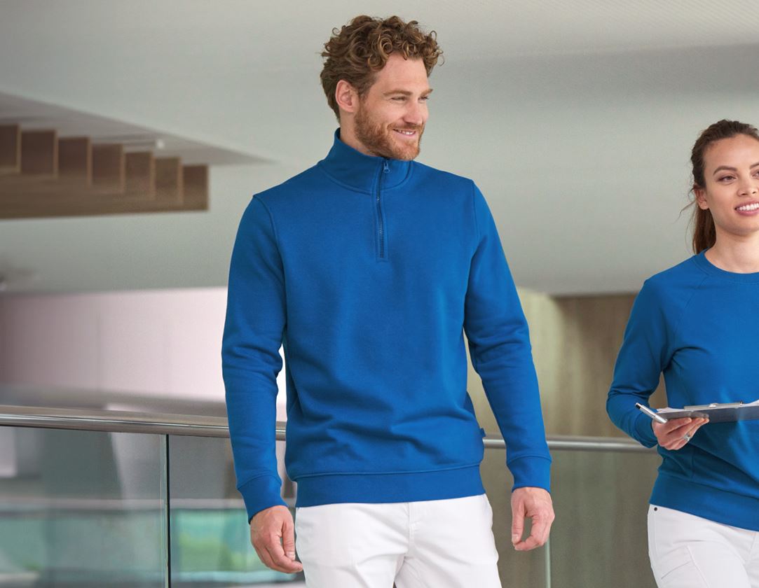 Onderwerpen: e.s. ZIP-Sweatshirt poly cotton + gentiaanblauw