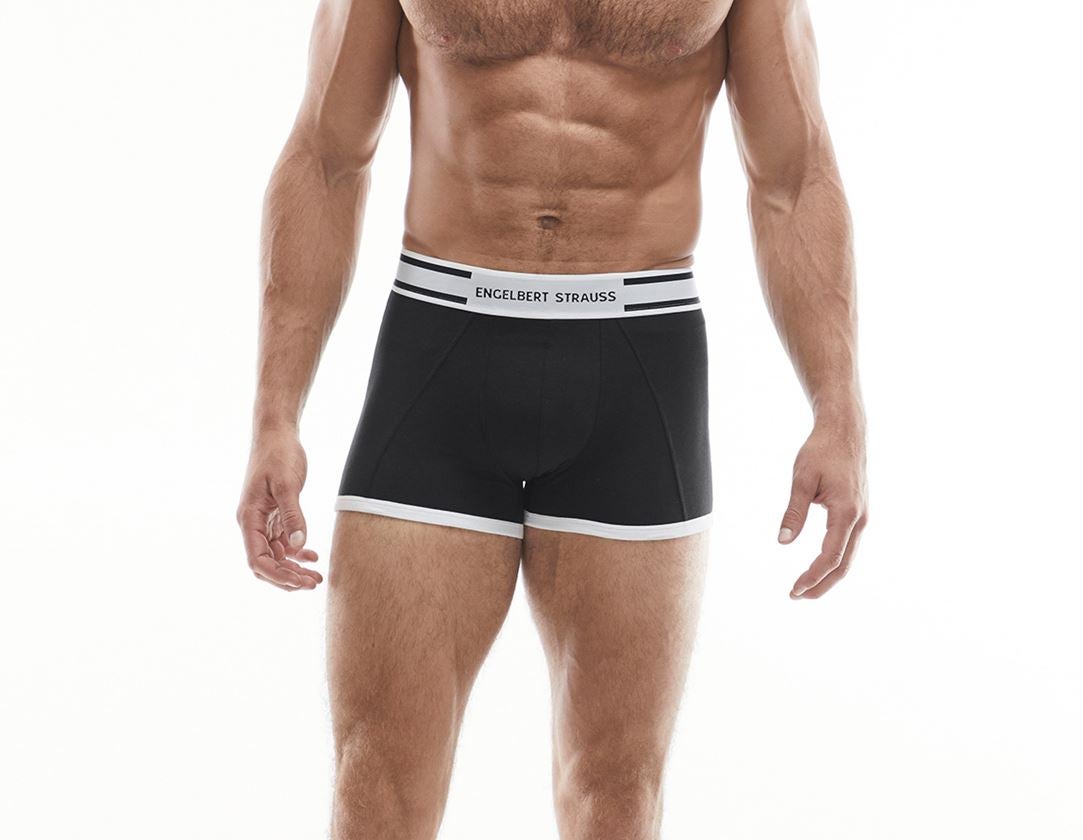 Ondergoed | Thermokleding: e.s. Cotton stretch boxers Colour, per 2 verpakt + zwart+cement 1